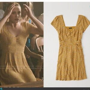 Abercrombie & Fitch Skater Mini Dress Yellow Ditzy Floral ASO Betty Riverdale XS